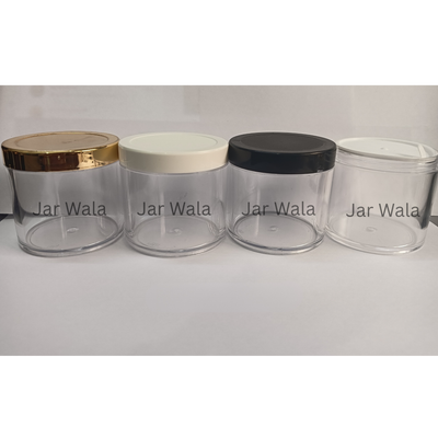 100GM ACRYLIC SAN JAR WITH CAP AND INNER PLUG/LID