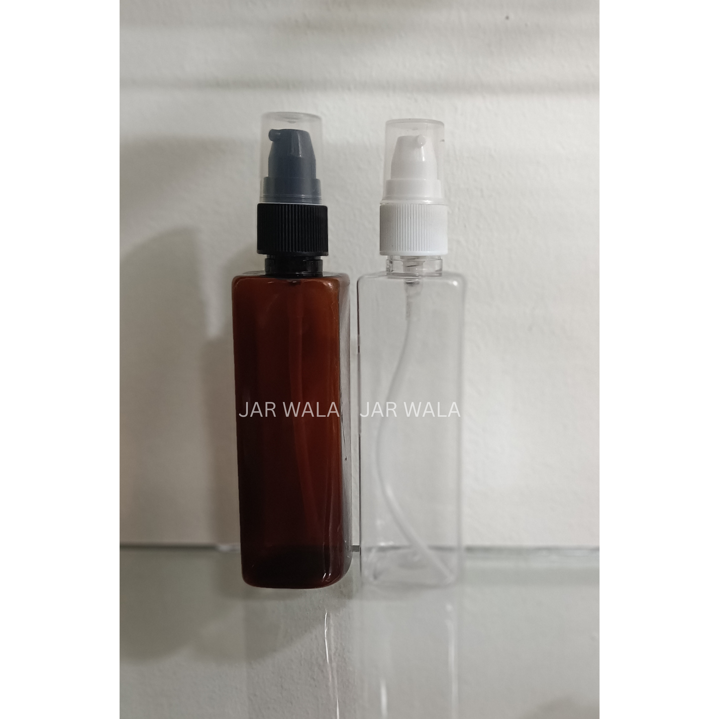 100ML PET SQUARE  BOTTLE  WITH CREAM PUMP