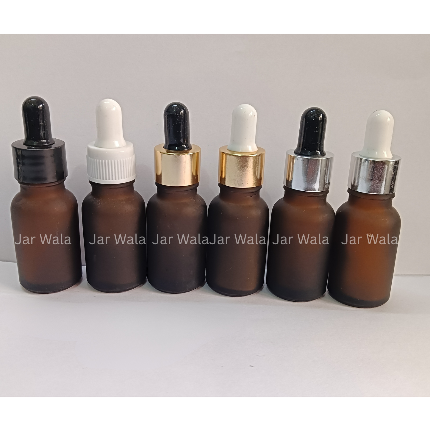 15ML AMBER FROSTED GLASS BOTTLE WITH DROPPER SET