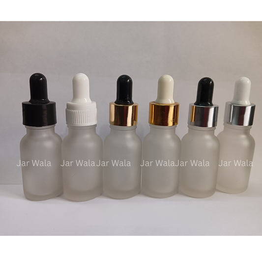 15ML CLEAR FROSTED GLASS BOTTLE WITH DROPPER SET