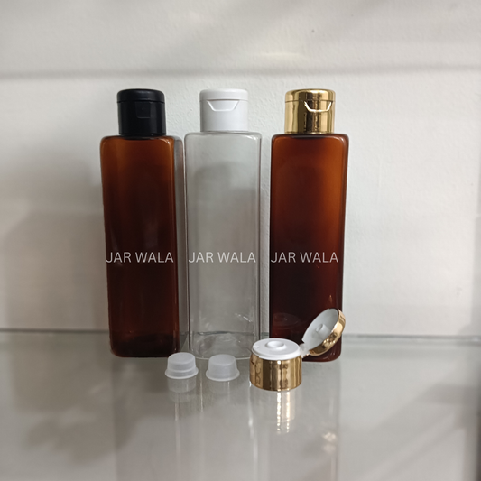 200ML PET SQUARE  BOTTLE WITH FLIPTOP CAP AND INNER PLUG