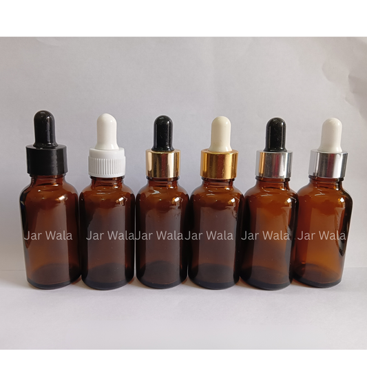 30ML AMBER GLASS BOTTLE WITH DROPPER SET