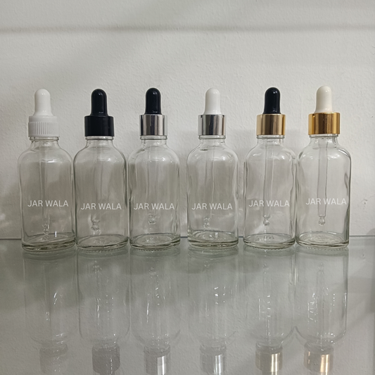 50ML CLEAR GLASS BOTTLE WITH DROPPER SET