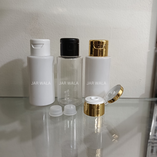 60ML PET SLEEK BOTTLE WITH FLIPTOP CAP AND INNER PLUG