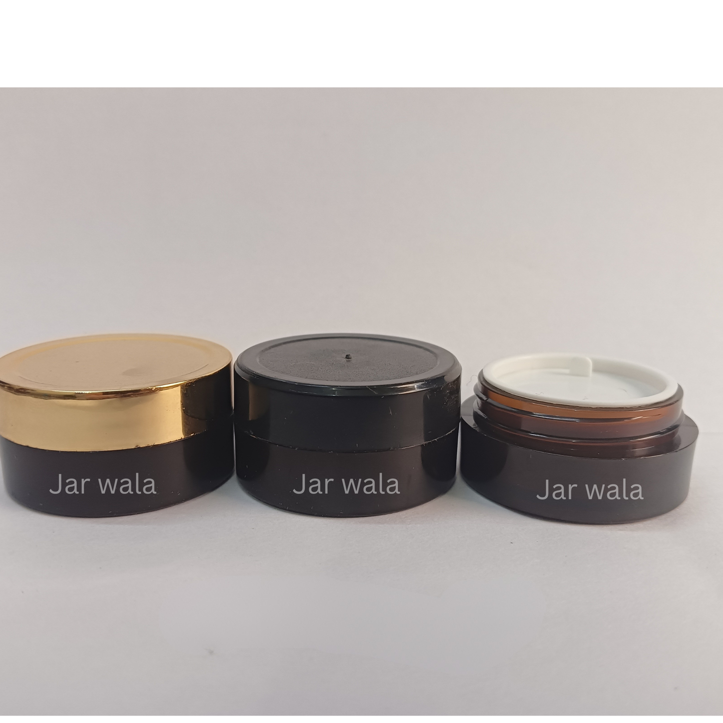 8GM ACRYLIC SAN JAR AMBER COLOR WITH CAP AND INNER PLUG/LID